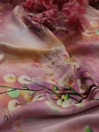Pink Digital Printed Crepe Fabric (1 mtr) - Luxurion World