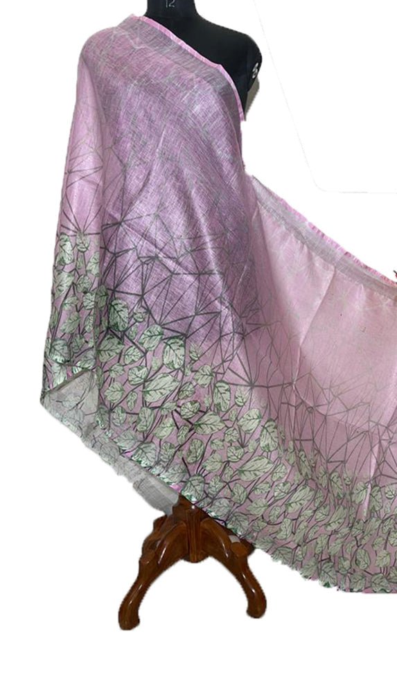 Pink Digital Printed Linen Dupatta - Luxurion World