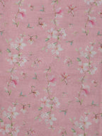 Pink Digital Printed Linen Jute Fabric (1 Mtr ) - Luxurion World