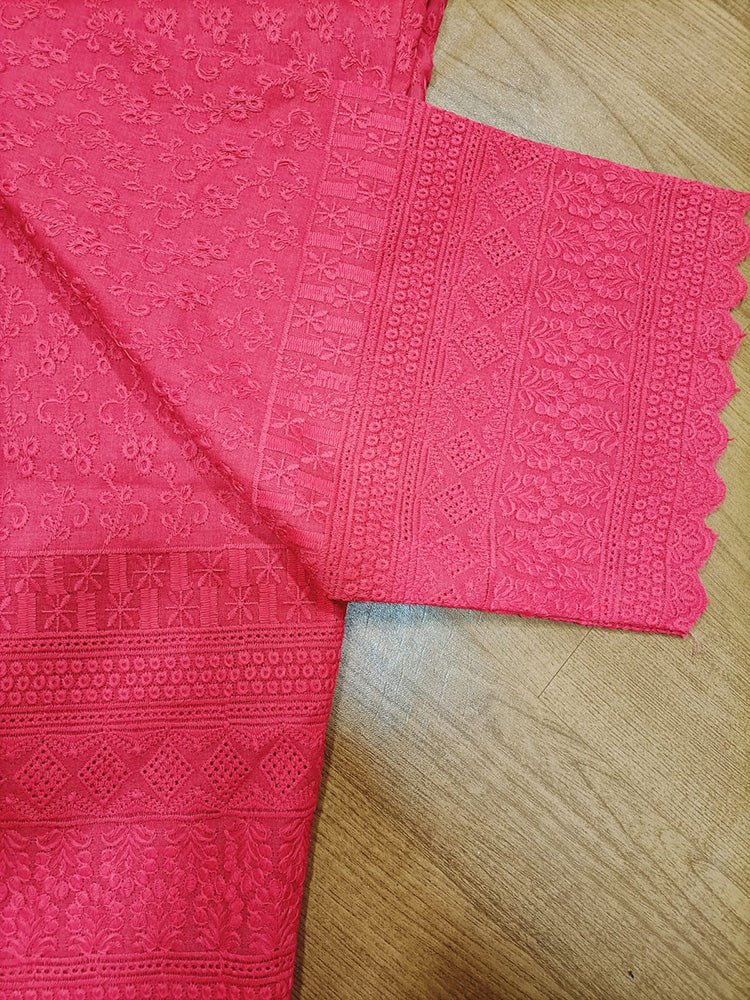 Pink Embroiderded Chikankari Cotton Stitched Pant Luxurionworld