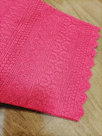 Pink Embroiderded Chikankari Cotton Stitched Pant - Luxurion World