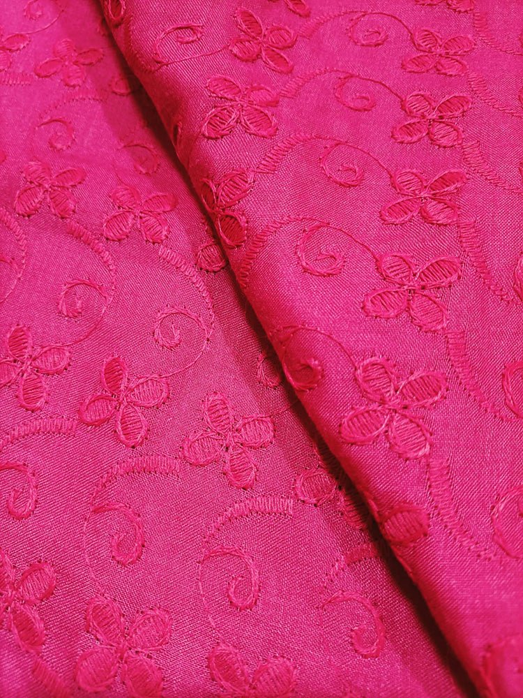 Pink Embroiderded Chikankari Cotton Stitched Pant - Luxurion World