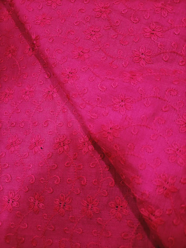 Pink Embroiderded Chikankari Cotton Stitched Pant - Luxurion World