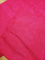 Pink Embroiderded Chikankari Cotton Stitched Pant - Luxurion World