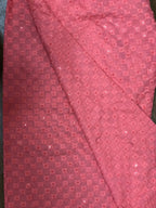 Pink Embroiderded Chikankari Cotton Stitched Sequins Work Pant - Luxurion World
