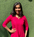 Pink Embroidered Chikankari Cotton Stitched Kurti - Luxurion World