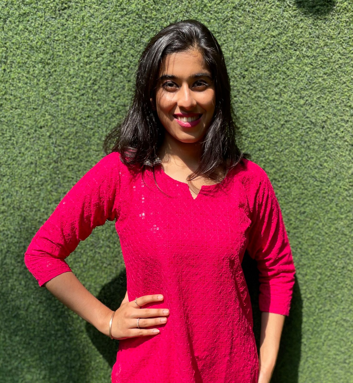 Pink Embroidered Chikankari Cotton Stitched Kurti - Luxurion World