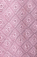 Pink Embroidered Chikankari Georgette Sequins Work Fabric ( 1 Mtr ) - Luxurion World