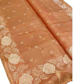Pink Embroidered Kota Organza Silk Floral Design Saree - Luxurion World