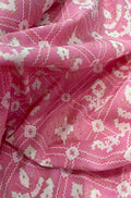 Pink Foil Block Printed Cotton Fabric ( 1 Mtr ) - Luxurion World