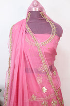 Pink Gota Patti Chiffon Lehenga Poshak - Luxurion World
