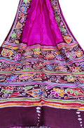 Pink Hand Batik Silk Saree - Luxurion World