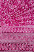 Pink Hand Embroidered Chikankari Chiffon Georgette Saree - Luxurion World