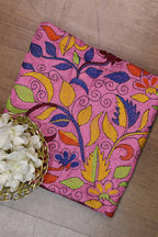 Pink Hand Embroidered Kantha Silk Fabric ( 1 Mtr ) - Luxurion World