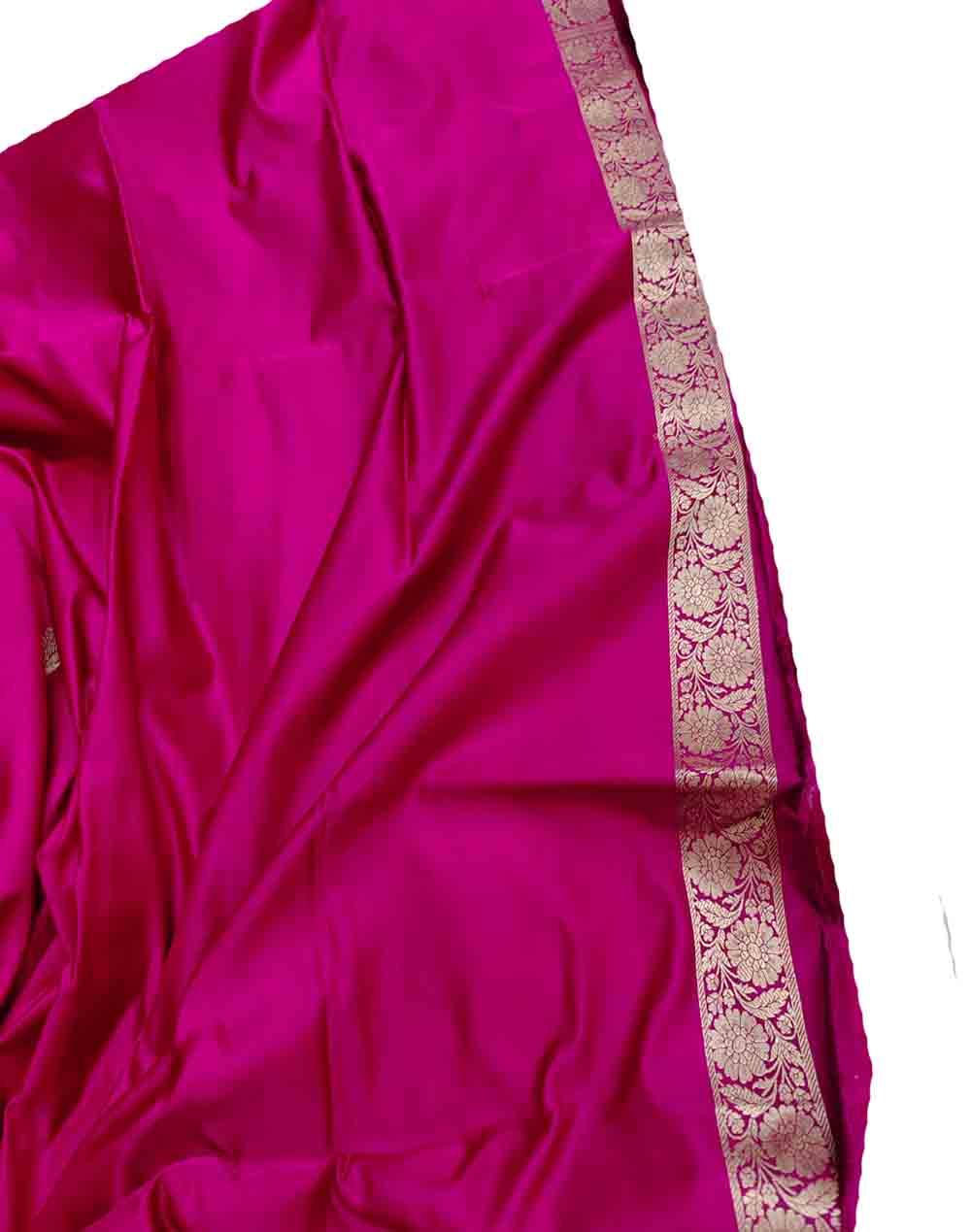 Pink Handloom Banarasi Mashru Silk Booti Design Saree - Luxurion World