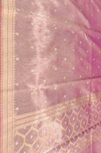 Pink Handloom Banarasi Organza Tissue Silk Saree - Luxurion World