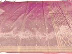 Pink Handloom Banarasi Organza Tissue Silk Saree - Luxurion World