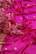 Pink Handloom Banarasi Pure Katan Silk Dupatta - Luxurion World