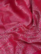 Pink Handloom Banarasi Pure Katan Silk Saree - Luxurion World