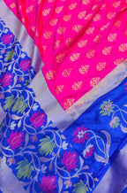 Pink Handloom Banarasi Pure Katan Silk Saree - Luxurion World