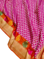 Pink Handloom Banarasi Pure Katan Silk Saree - Luxurion World