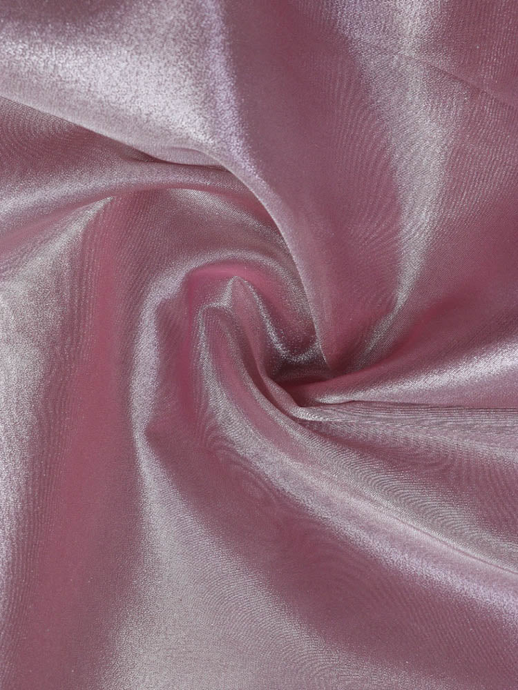 Pink Handloom Banarasi Tissue Silk Fabric ( 1 Mtr ) - Luxurion World