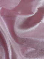 Pink Handloom Banarasi Tissue Silk Fabric ( 1 Mtr ) - Luxurion World