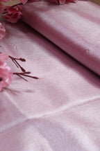 Pink Handloom Banarasi Tissue Silk Fabric ( 1 Mtr ) - Luxurion World
