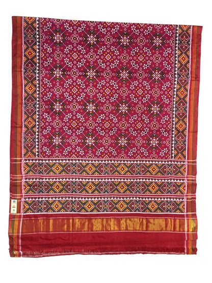 Pink Handloom Double Ikat Patola Pure Silk Saree - Luxurion World