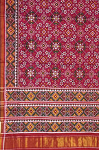 Pink Handloom Double Ikat Patola Pure Silk Saree - Luxurion World