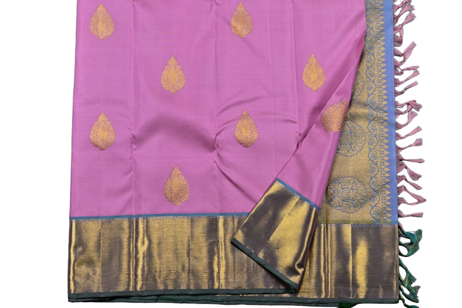 Pink Handloom Kanjeevaram Pure Silk Saree - Luxurion World