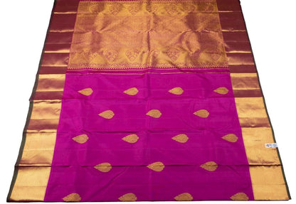 Pink Handloom Kanjeevaram Pure Silk Saree - Luxurion World