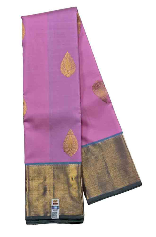 Pink Handloom Kanjeevaram Pure Silk Saree - Luxurion World
