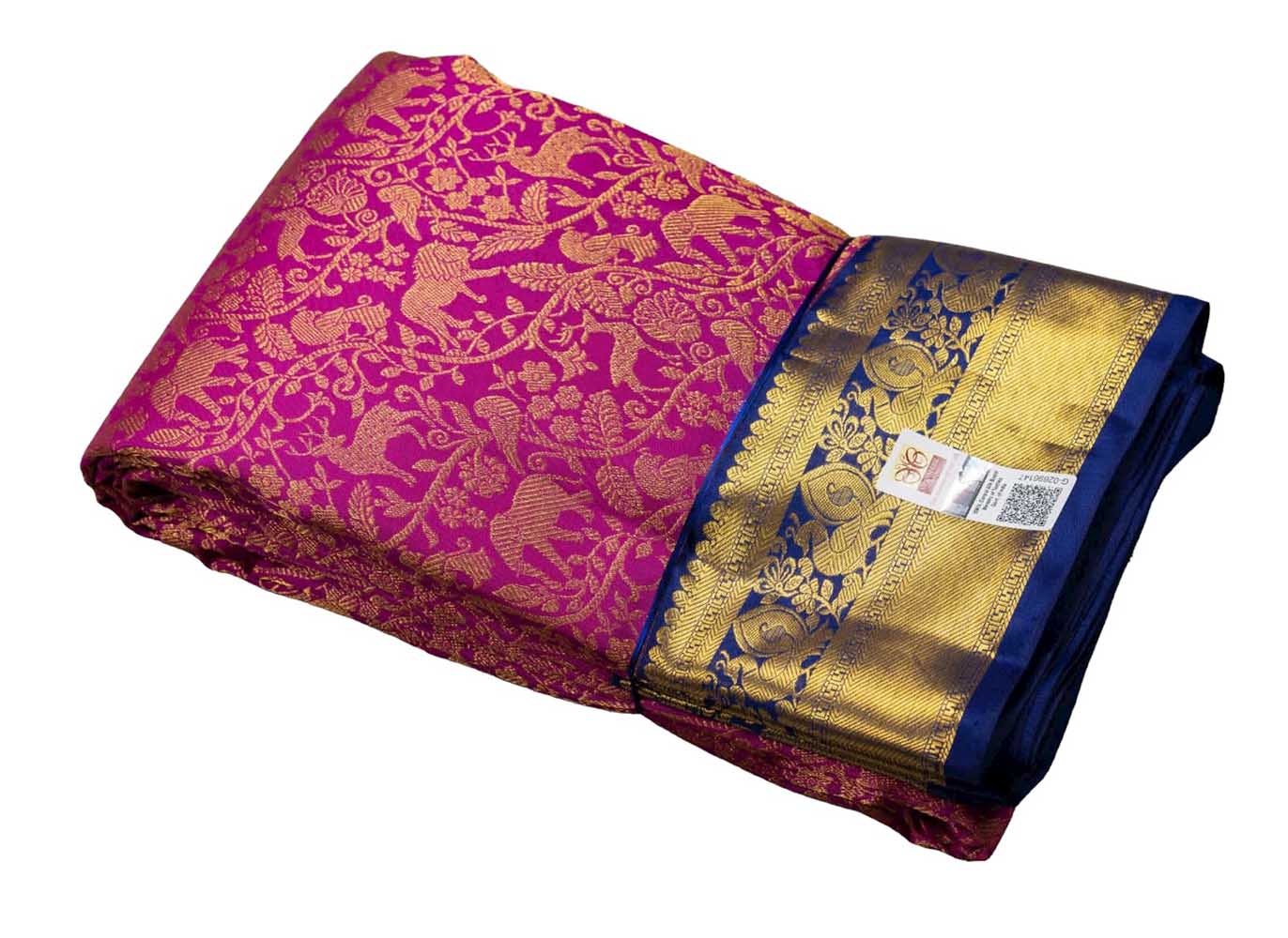 Pink Handloom Kanjeevaram Pure Silk Saree - Luxurion World