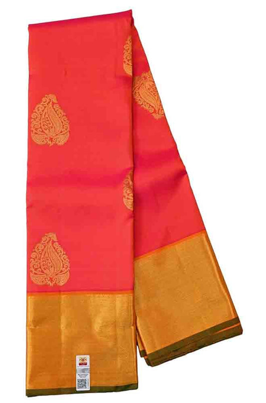 Pink Handloom Kanjeevaram Pure Silk Saree - Luxurion World