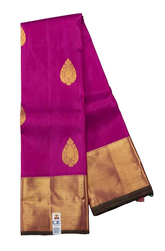 Pink Handloom Kanjeevaram Pure Silk Saree - Luxurion World