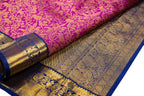 Pink Handloom Kanjeevaram Pure Silk Saree - Luxurion World