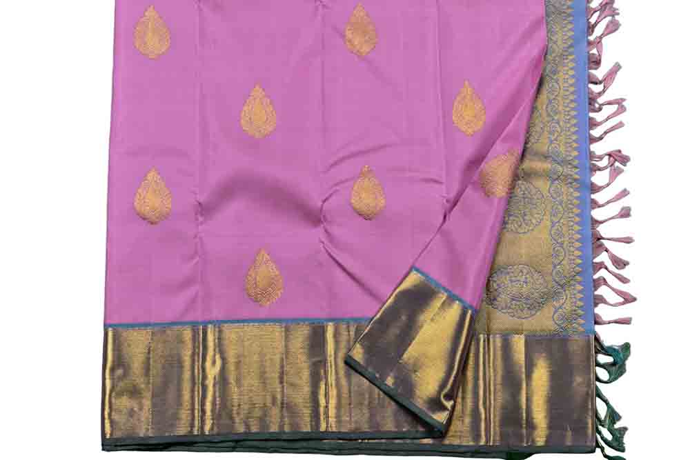 Pink Handloom Kanjeevaram Pure Silk Saree - Luxurion World
