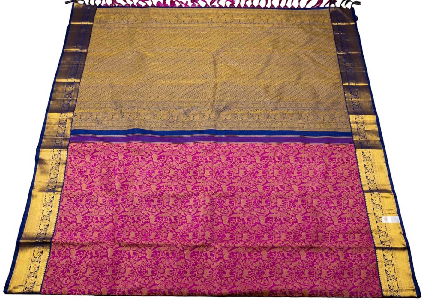 Pink Handloom Kanjeevaram Pure Silk Saree - Luxurion World