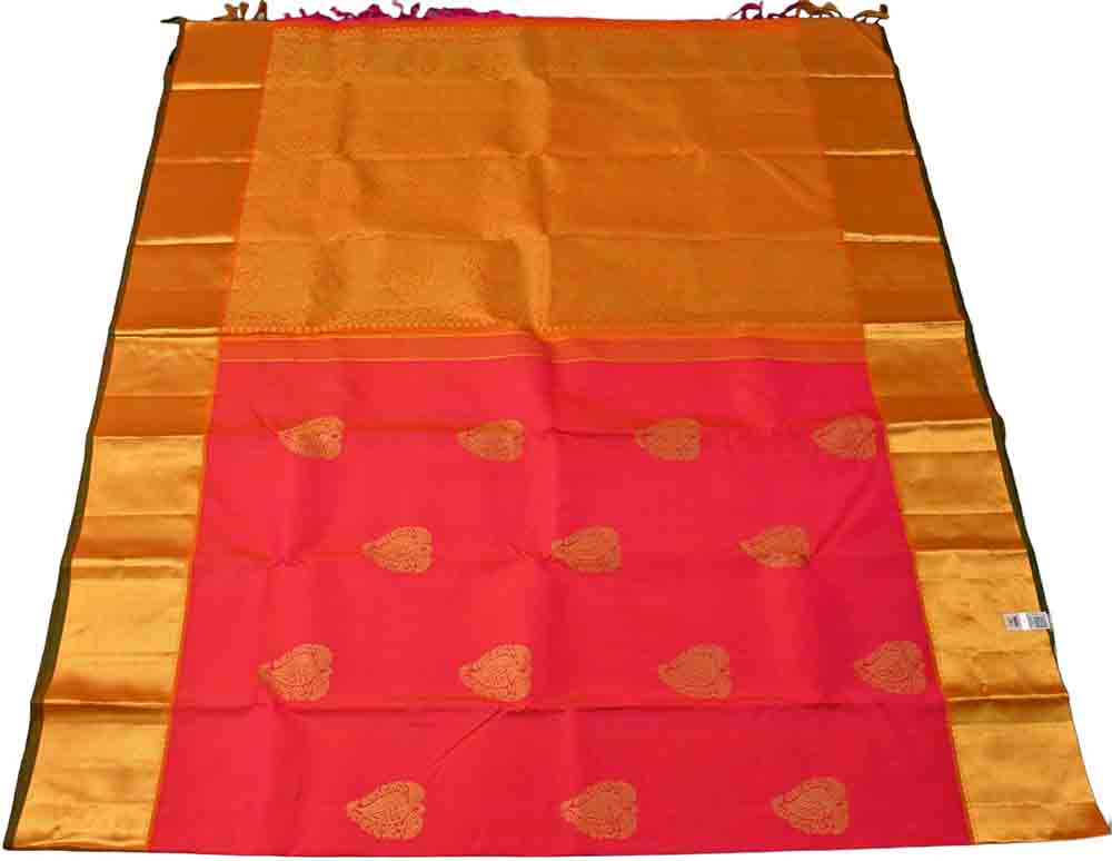 Pink Handloom Kanjeevaram Pure Silk Saree - Luxurion World