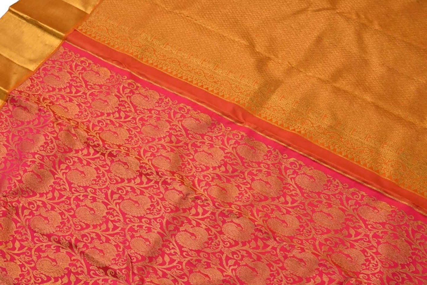 Pink Handloom Kanjeevaram Pure Silk Saree Luxurionworld