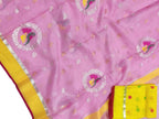 Pink Handloom Kota Doria Real Zari Saree - Luxurion World