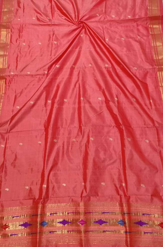 Pink Handloom Paithani Pure Silk Dupatta