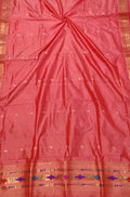Pink Handloom Paithani Pure Silk Dupatta - Luxurion World