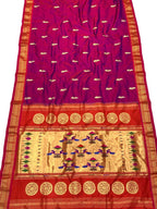 Pink Handloom Paithani Pure Silk Saree - Luxurion World