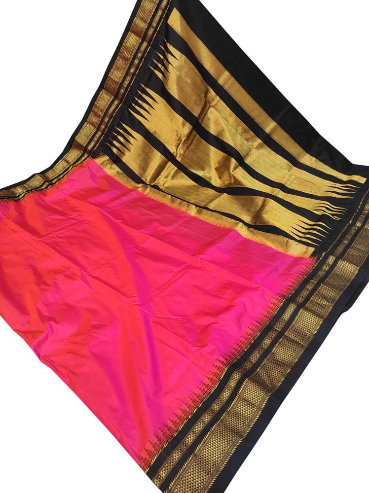 Pink Ilkal Pure Silk Saree - Luxurion World