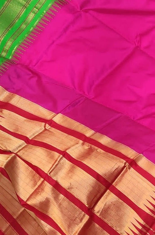 Pink Ilkal Pure Silk Saree - Luxurion World
