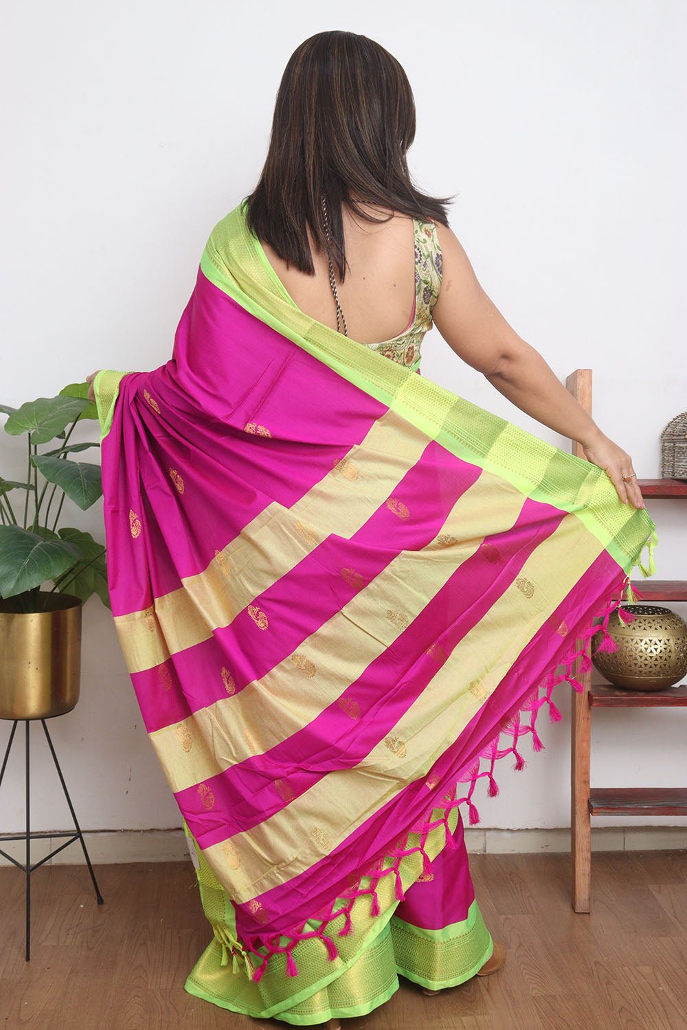 Pink Paithani Cotton Silk Saree - Luxurion World