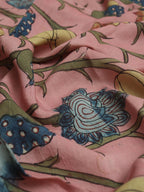 Pink Pen Kalamkari Pure Silk Dupatta - Luxurion World