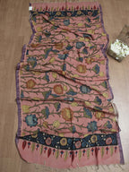 Pink Pen Kalamkari Pure Silk Dupatta - Luxurion World